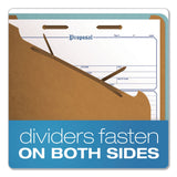 Pendaflex® Pressboard Top Tab Classification Folders, 2/5-Cut Tab, Expands 3.5", 3 Dividers, 8 Fasteners, Legal Size, Blue, 10/Box (PFX29094) Box of 10