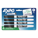 EXPO® Dry Erase Marker, Fine Tip, Black, 4/Pack (SAN86661) Pack of 4
