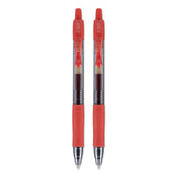 Pilot® G2 Premium Gel Pen, Retractable, Fine 0.7 mm, Red Ink, Smoke/Red Barrel, 2/Pack (PIL31033) Pack of 2