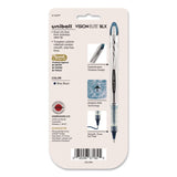 uniball® VISION ELITE BLX Series Hybrid Gel Pen, Stick, Bold 0.8 mm, Blue-Infused Black Ink, White/Blue/Clear Barrel, 4/Pack (UBC67182PP) Pack of 4