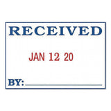 COSCO 2000PLUS® 4-In-1 Message Date Stamp, 5 Years, ENTERED/FAXED/PAID/RECEIVED, 1.75 x 1.12, Red/Blue Ink (COS011035) Each