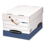 Bankers Box® PRESTO Heavy-Duty Storage Boxes, Letter/Legal Files, 12 x 15 x 10, White/Blue, 4/Carton (FEL0063602) Case of 4