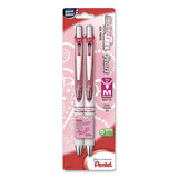 Pentel® EnerGel Pearl Deluxe Pink Special Edition Liquid Gel Pen, Retractable, Medium 0.7 mm, Pink Ink, White Pearl/Pink Barrel, 2/PK (PENBL77WBP2PP) Pack of 2