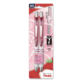 Pentel® EnerGel Pearl Deluxe Pink Special Edition Liquid Gel Pen, Retractable, Fine 0.5mm, Black Ink, White Pearl/Pink Barrel, 2/Pack (PENBLN75WBP2PA) Pack of 2