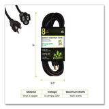GoGreen Power 16 AWG Outdoor Extension Cord, 8 ft, 13 A, Black (GGPGG13708BK) Each
