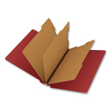 Pendaflex® Pressboard End Tab Classification Folders, Straight Tab, Expands 3.5", 3 Dividers, 8 Fasteners, Letter Size, Red, 50/Box (PFX23865GW) Box of 10