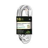 GoGreen Power 16 AWG Outdoor Extension Cord, 18 ft, 13 A, White (GGPGG13718WH) Each