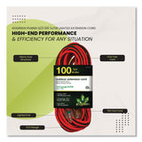 GoGreen Power 12 AWG Lighted End Heavy-Duty Extension Cord, 100 ft, 15 A, Orange/Black (GGPGG14000) Each