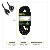GoGreen Power 14 AWG Lighted End Heavy-Duty Extension Cord, 50 ft, 15 A, Black (GGPGG13850BK) Each