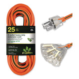 GoGreen Power 14 AWG 3-Outlet Heavy Duty Extension Cord, 25 ft, 15 A, Orange (GGPGG15125) Each