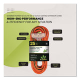 GoGreen Power 14 AWG 3-Outlet Heavy Duty Extension Cord, 25 ft, 15 A, Orange (GGPGG15125) Each