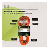 GoGreen Power 12 AWG 3-Outlet Heavy-Duty Extension Cord, 25 ft, 15 A, Orange (GGPGG15225) Each