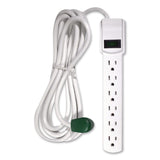 GoGreen Power 6 Outlet Surge Protector, 12 ft Cord, 250 J, White (GGPGG16103M12) Each
