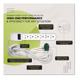 GoGreen Power 6 Outlet Surge Protector, 12 ft Cord, 250 J, White (GGPGG16103M12) Each