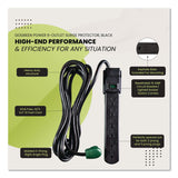 GoGreen Power 6 Outlet Surge Protector, 12 ft Cord, 250 J, Black (GGPGG16103M12BK) Each