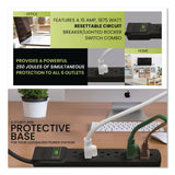 GoGreen Power 6 Outlet Surge Protector, 12 ft Cord, 250 J, Black (GGPGG16103M12BK) Each