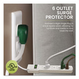 GoGreen Power 6 Outlet Surge Protector, 2.5 ft Cord, 160 J, White (GGPGG16103MS) Each