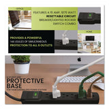 GoGreen Power 6 Outlet Surge Protector, 2.5 ft Cord, 160 J, Black (GGPGG16103MSBK) Each