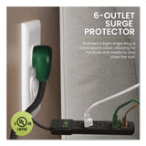 GoGreen Power 6 Outlet Surge Protector, 2.5 ft Cord, 160 J, Black (GGPGG16103MSBK) Each