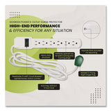 GoGreen Power 6 Outlet Surge Protector, 6 ft Cord, 250 J, White (GGPGG16106MS) Each