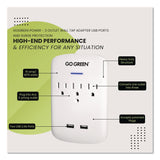 GoGreen Power 3 Outlet 2 USB Wall Tap, 735 J, White (GGPGG13000USB2) Each
