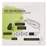 GoGreen Power 3 Outlet Power Strip, 2.5 ft Cord, White, 3/Pack (GGPGG13002MS3) Pack of 3