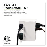 GoGreen Power 6 Outlet Swivel Wall Tap, White (GGPGG16000TSW) Each