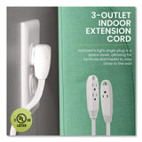GoGreen Power 3 Outlet Indoor Extension Cord, 8 ft, 13 A, White (GGPGG19608) Each