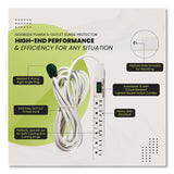 GoGreen Power 6 Outlet Surge Protector, 15 ft Cord, 1,200 J, White (GGPGG1631515) Each