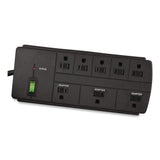 GoGreen Power 8 Outlet Surge Protector, 6 ft Cord, 750 J, Black (GGPGG18316BK) Each