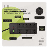 GoGreen Power 8 Outlet Surge Protector, 6 ft Cord, 750 J, Black (GGPGG18316BK) Each