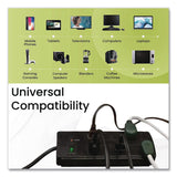 GoGreen Power 8 Outlet Surge Protector, 6 ft Cord, 750 J, Black (GGPGG18316BK) Each