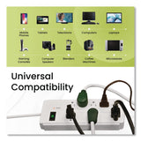 GoGreen Power 8 Outlet Surge Protector, 6 ft Cord, 750 J, White (GGPGG18316WH) Each