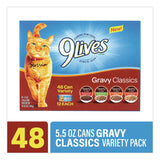 9 Lives® Gravy Classics Wet Cat Food Variety Pack, Assorted Flavors, 5.5 oz Can, 48/Carton (GRR22002667) Case of 48