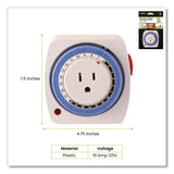 GoGreen Power AC Indoor Timer, Analog, 4 x 3, White (GGPGG36011) Each