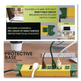 GoGreen Power 6 Outlet Metal Surge Protector, 6 ft Cord, 250 J, Yellow (GGPGG26114) Each