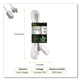 GoGreen Power Household Extension Cord, 6 ft, 13 A, White 10/Pack (GGPGG2470610) Each