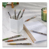 Zebra® F-301 Signature Series Earthy Tones Ballpoint Pen, Retractable, Fine 0.7 mm, Black Ink, Pewter Barrel, 4/Pack (ZEB27214) Pack of 4