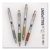 Zebra® F-301 Signature Series Earthy Tones Ballpoint Pen, Retractable, Fine 0.7 mm, Black Ink, Sandstone Barrel, 4/Pack (ZEB27254) Pack of 4