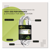 GoGreen Power 16 AWG Outdoor Extension Cord, 40 ft, 13 A, White (GGPGG13740WH) Each