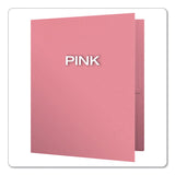 Oxford® Pink Ribbon Twin-Pocket Folder with Prong Fasteners, Accommodates (135) 11 x 8.5 Sheets, Pink, 25/Box (OXF57768) Box of 25