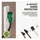 GoGreen Power Four-Outlet Surge Protector with Three USB Ports, 4 ft Cord Length Cord, 450 J, White (GGPGG1462USBC) Each