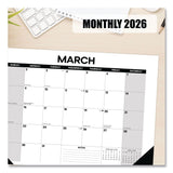 Willow Creek Press Basic Small Monthly Desk Pad Calendar, 17 x 12, White/Gray/Black Sheets, Black Headband/Corners, 12-Month (Jan to Dec) 2026 (WPR57063) Each