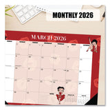 Willow Creek Press Betty Boop Small Monthly Desk Pad Calendar, 17 x 12, Red/White Sheets, Black Headband, Black Corners, 12-Month (Jan-Dec) 2026 (WPR57087) Each