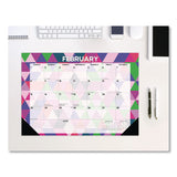 Willow Creek Press Modern Small Geometric Monthly Desk Pad Calendar, 17 x 12, Multicolor Sheets, Black Headband/Corners, 12-Month (Jan-Dec) 2026 (WPR57117) Each