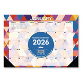 Willow Creek Press Modern Small Geometric Monthly Desk Pad Calendar, 17 x 12, Multicolor Sheets, Black Headband/Corners, 12-Month (Jan-Dec) 2026 (WPR57117) Each