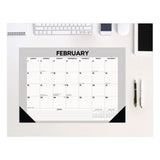 Willow Creek Press Pinstripe Small Monthly Desk Pad Calendar, 17 x 12, White/Gray Sheets, Black Headband, Black Corners, 12-Month (Jan-Dec) 2026 (WPR57131) Each