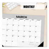 Willow Creek Press Pinstripe Small Monthly Desk Pad Calendar, 17 x 12, White/Gray Sheets, Black Headband, Black Corners, 12-Month (Jan-Dec) 2026 (WPR57131) Each