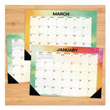 Willow Creek Press Rainbow Gradient Small Monthly Desk Pad Calendar, 17 x 12, White Sheets, Black Headband/Corners, 12-Month (Jan to Dec): 2026 (WPR57155) Each