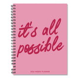 Willow Creek Press It's All Possible Weekly/Monthly Planner, 8.5 x 6.5, Pink Cover, 12-Month (Jan to Dec): 2026 (WPR57537) Each